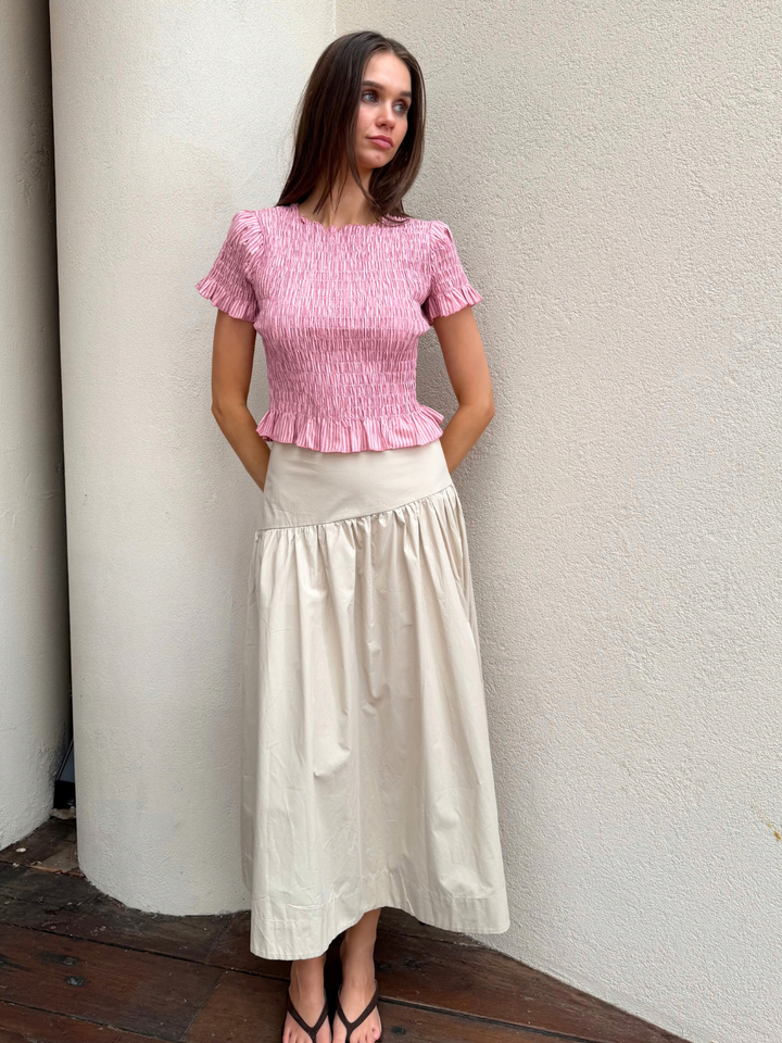 SAIDA SHIRRED TOP