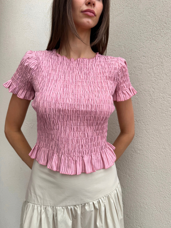 SAIDA SHIRRED TOP