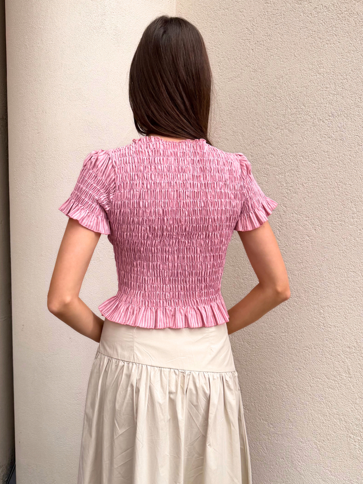 SAIDA SHIRRED TOP
