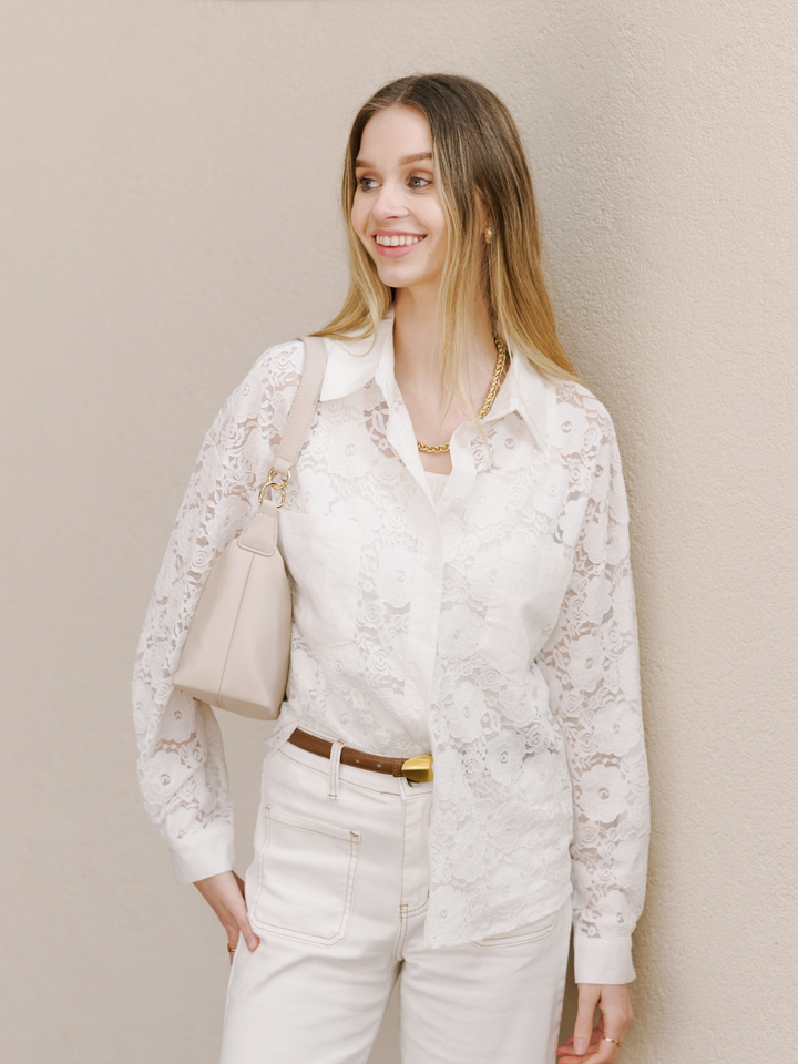 STRETCH LACE BLOUSE