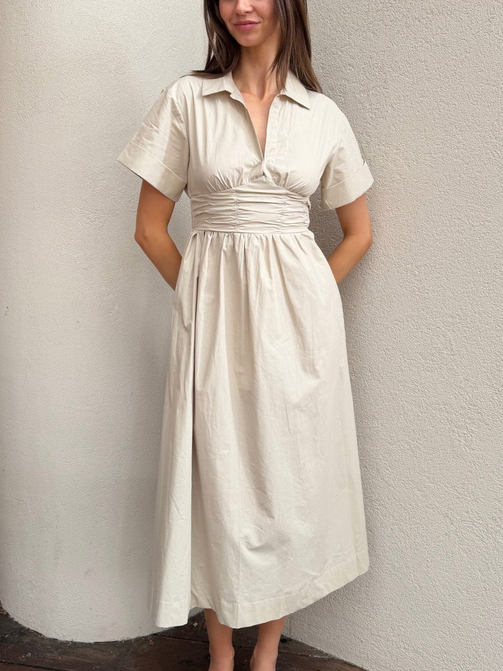 MADRIA COLLARED MIDI DRESS