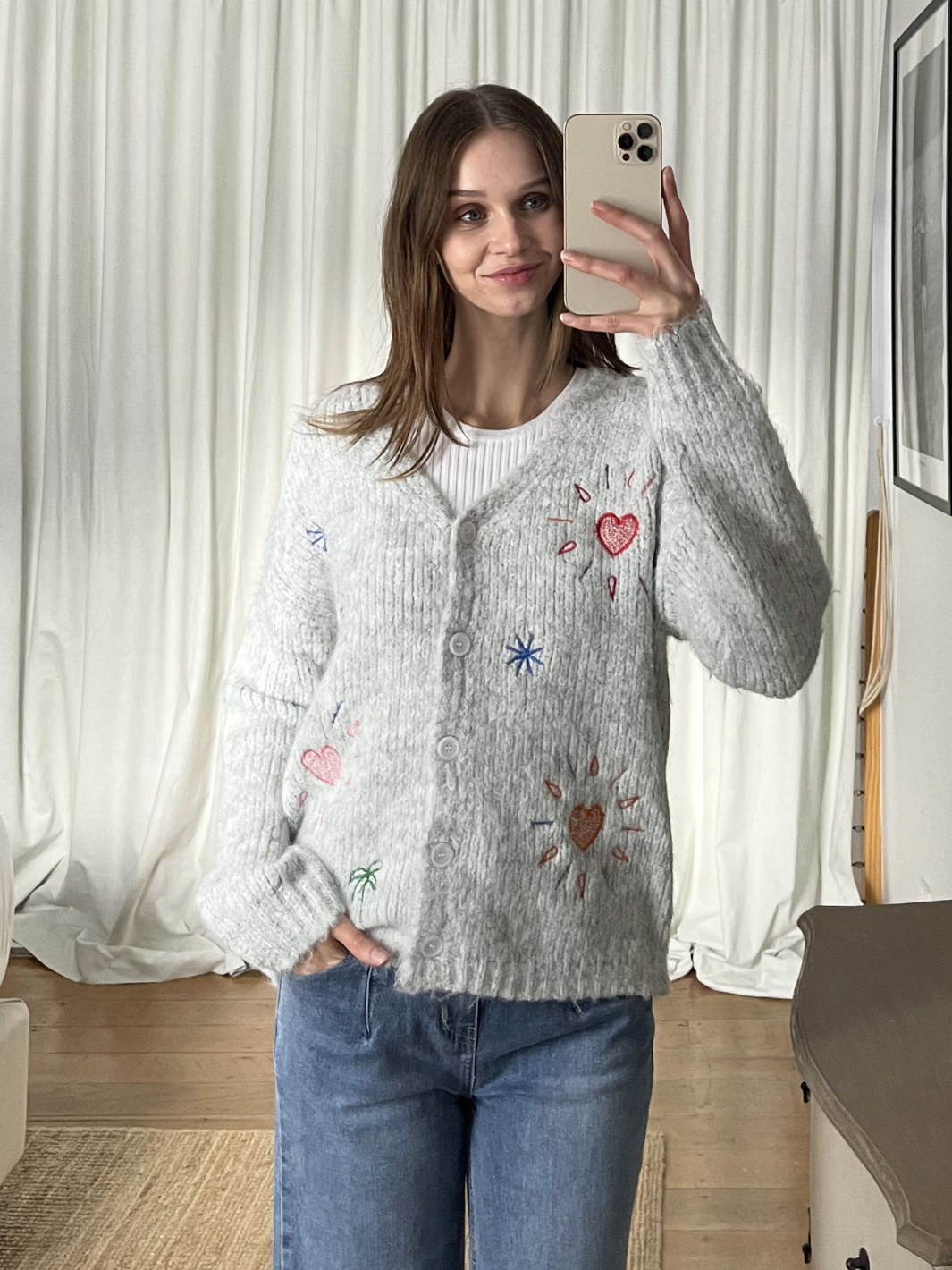 ELORDI EMBROIDERED CARDI