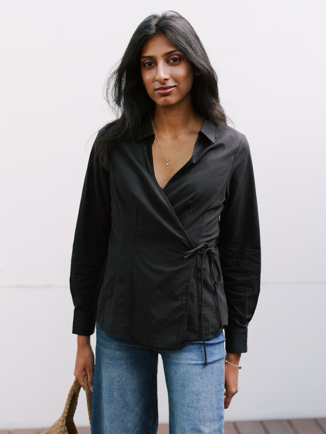 TIA COTTON WRAP BLOUSE