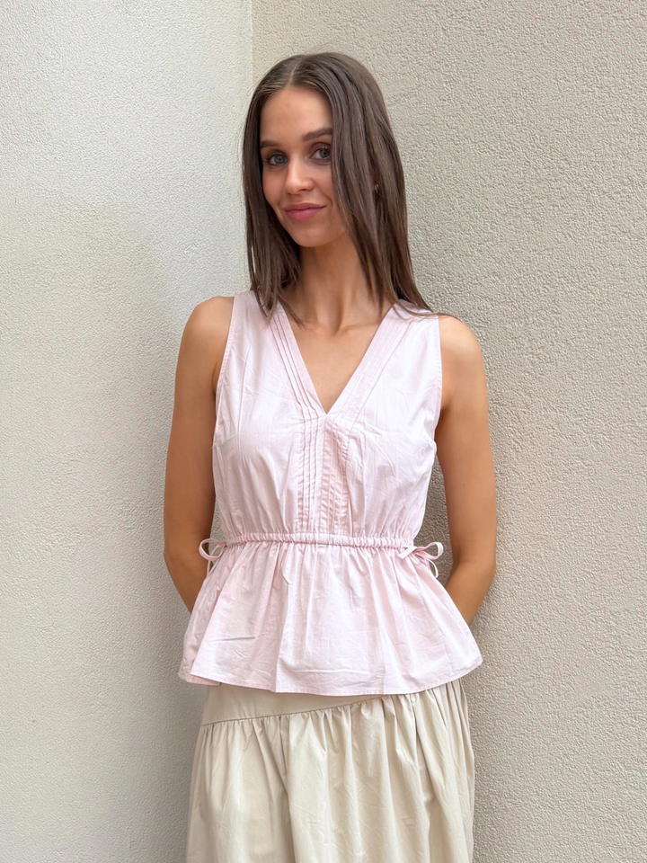 ANDRIA PLEATED TIE TOP