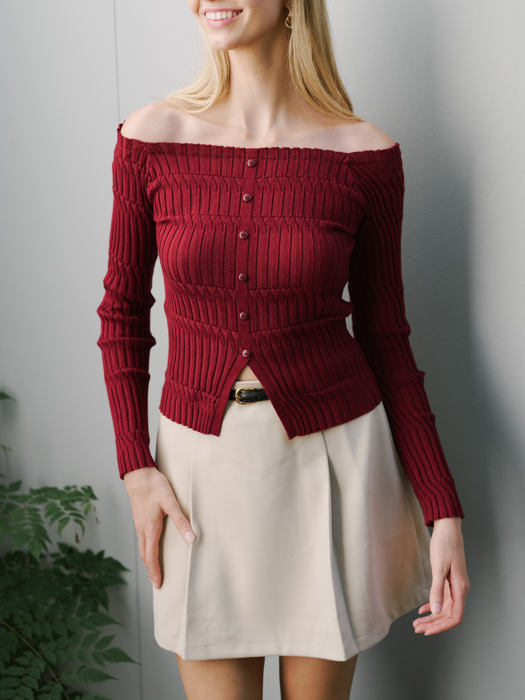 MERLOT KNIT TOP