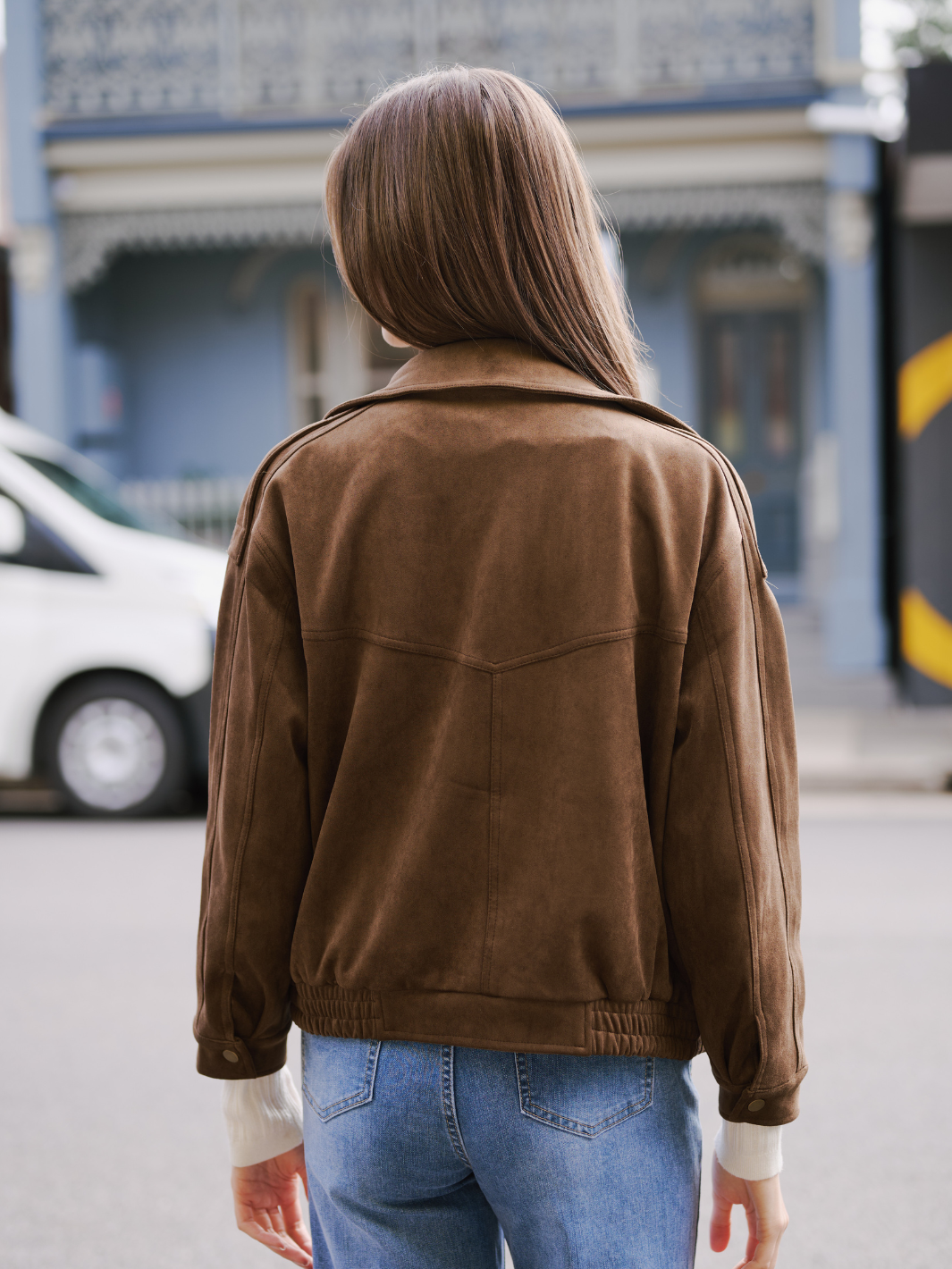 SUEDETTE BOMBER JACKET