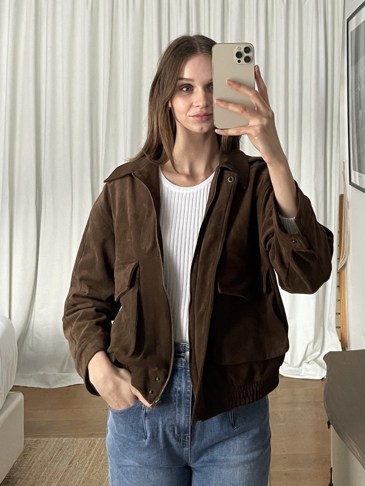 SUEDETTE BOMBER JACKET