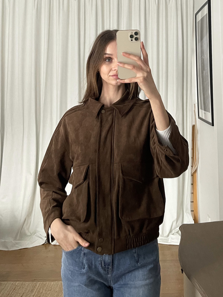 SUEDETTE BOMBER JACKET