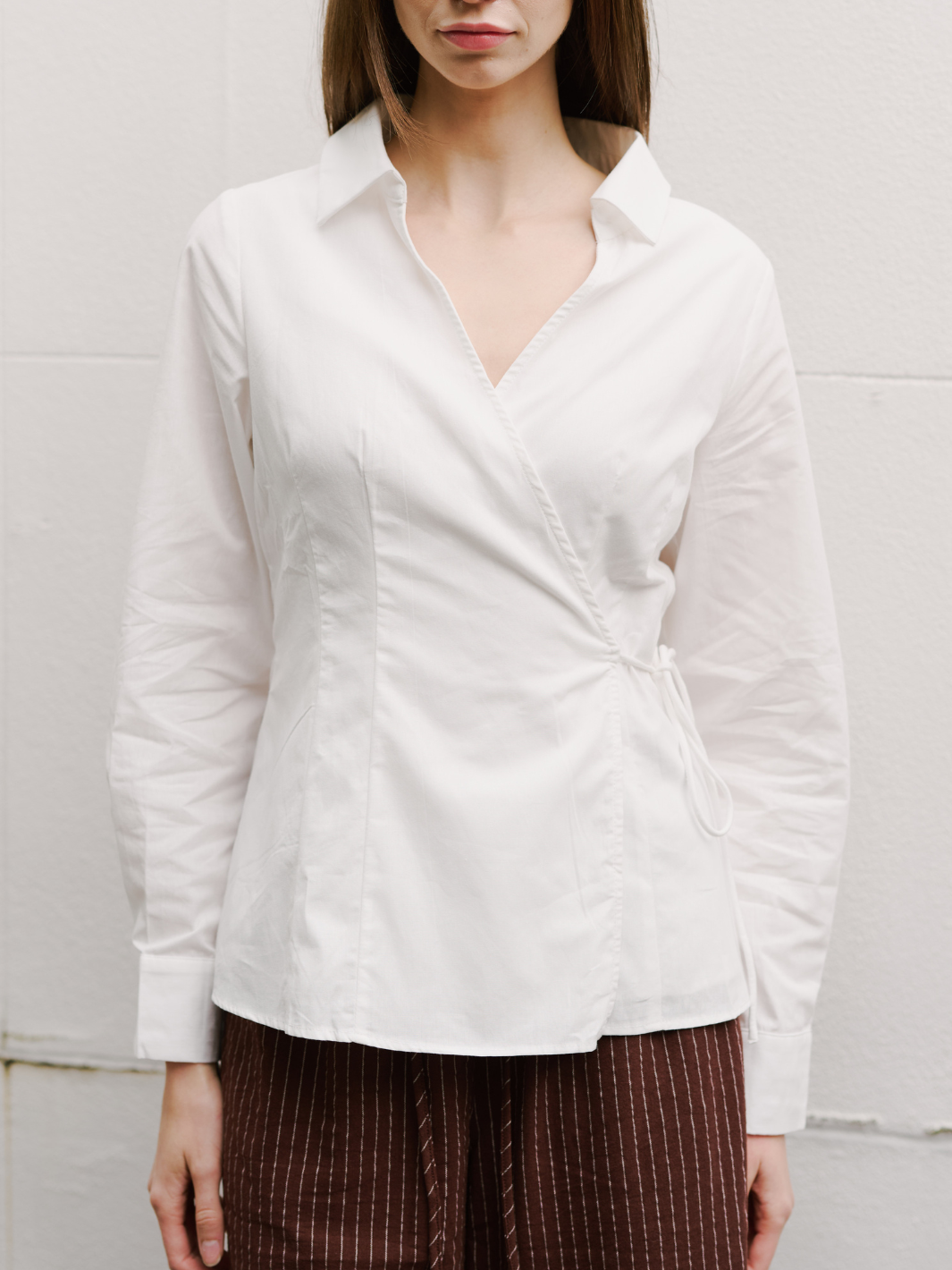 TIA COTTON WRAP BLOUSE