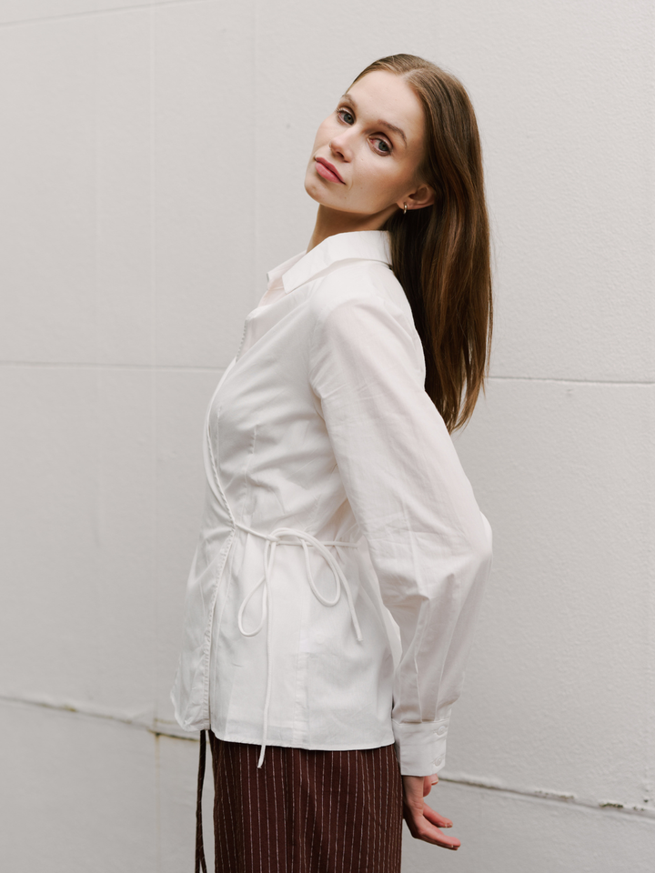 TIA COTTON WRAP BLOUSE