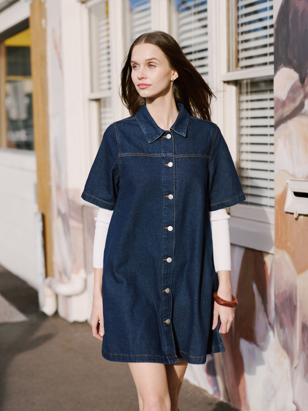 DENIM SHIFT DRESS