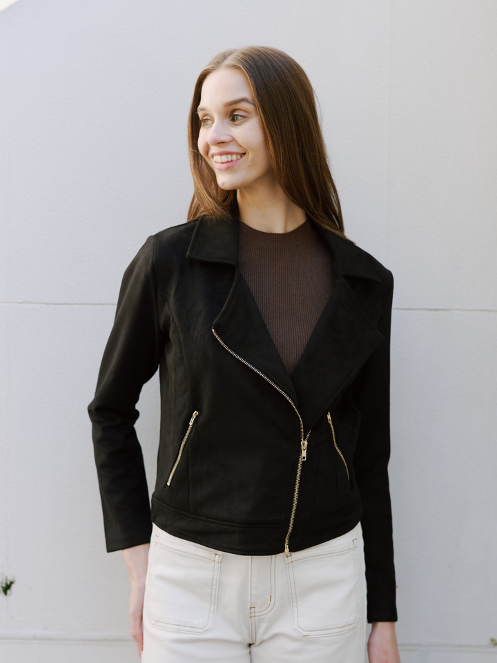 SUEDETTE ZIP JACKET