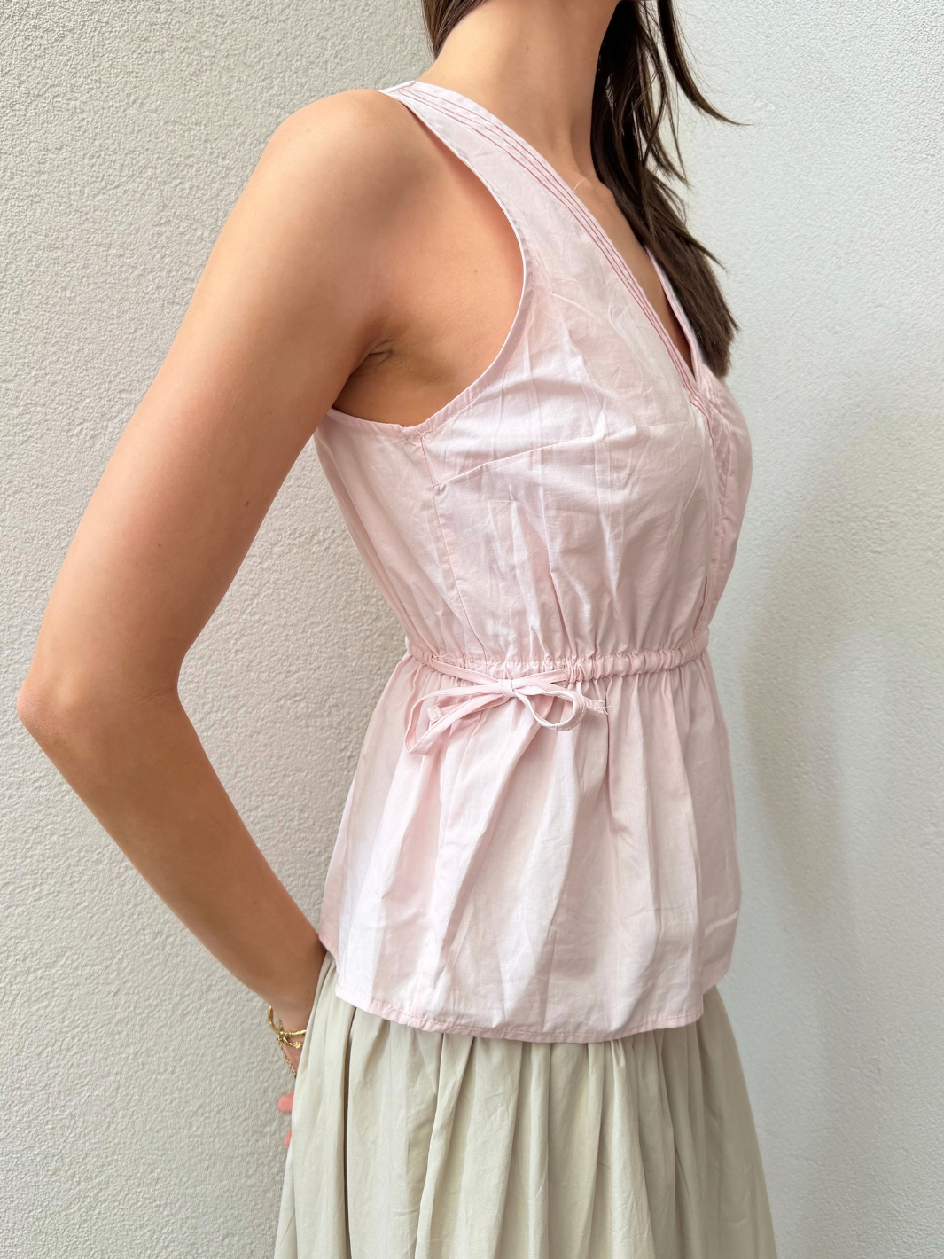 ANDRIA PLEATED TIE TOP