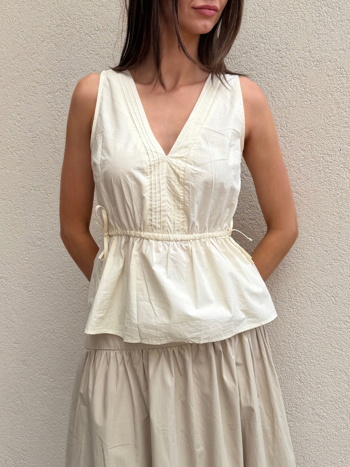ANDRIA PLEATED TIE TOP