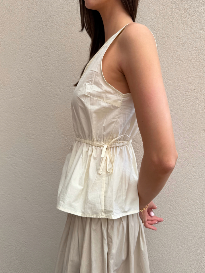 ANDRIA PLEATED TIE TOP