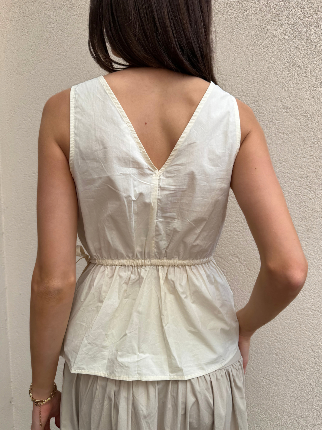 ANDRIA PLEATED TIE TOP