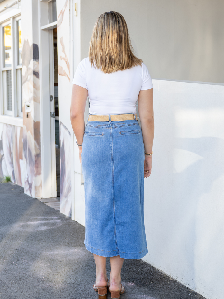 LOLA MIDI SPLIT SKIRT