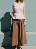 ANDRIA POPLIN MIDI SKIRT