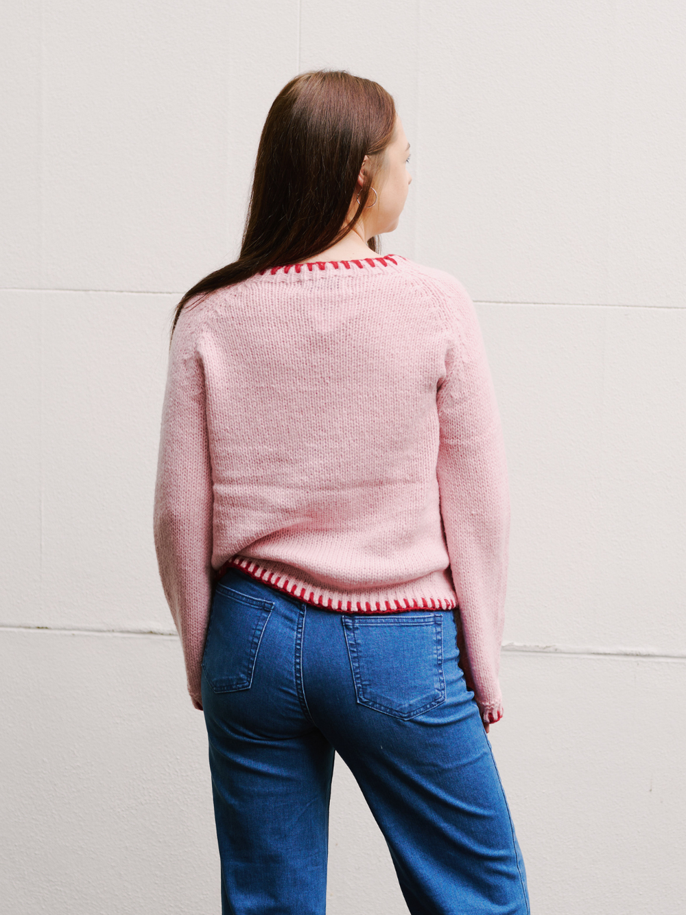 Baby Pink Chain Stitch Knit