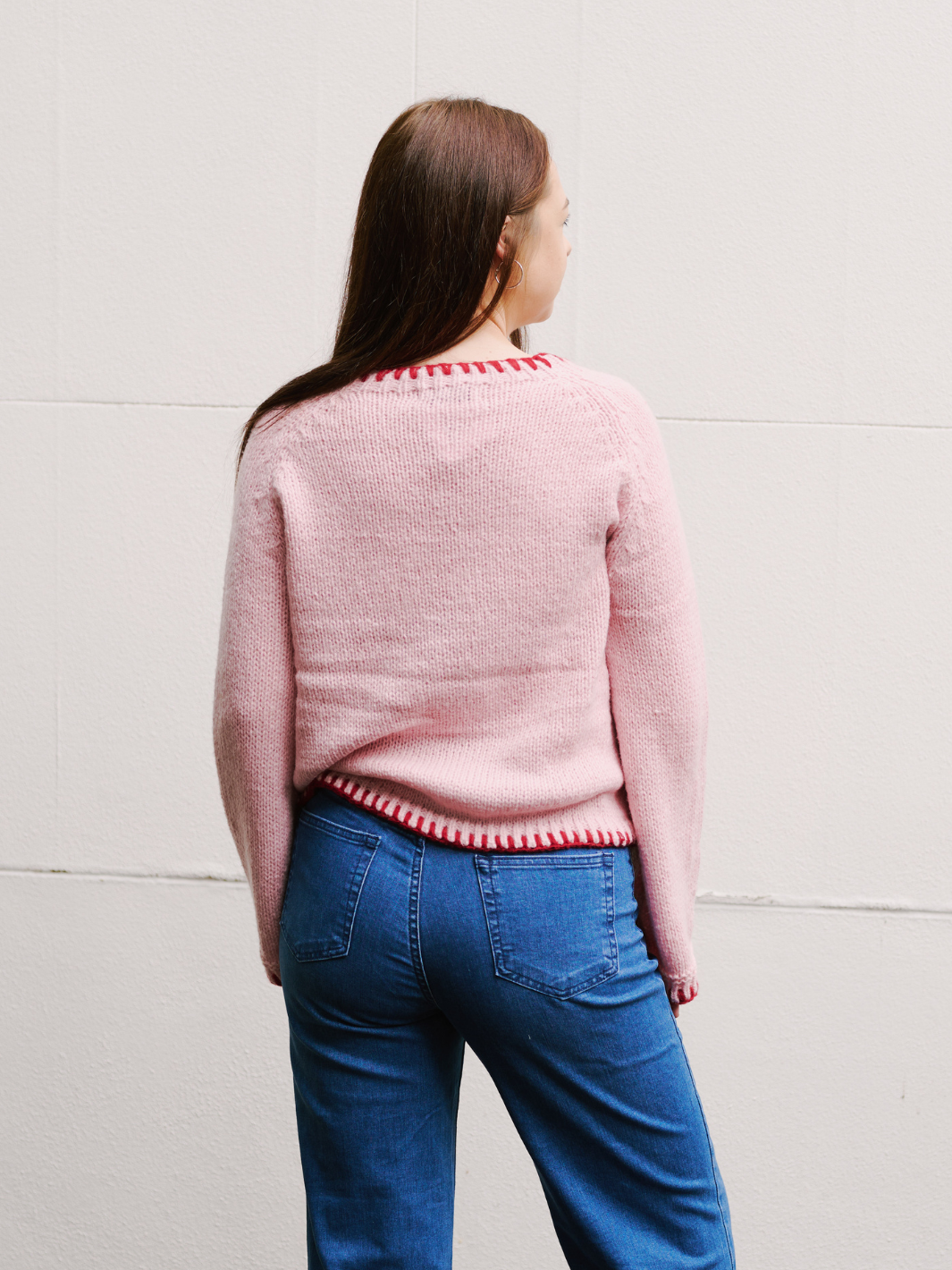 Baby Pink Chain Stitch Knit