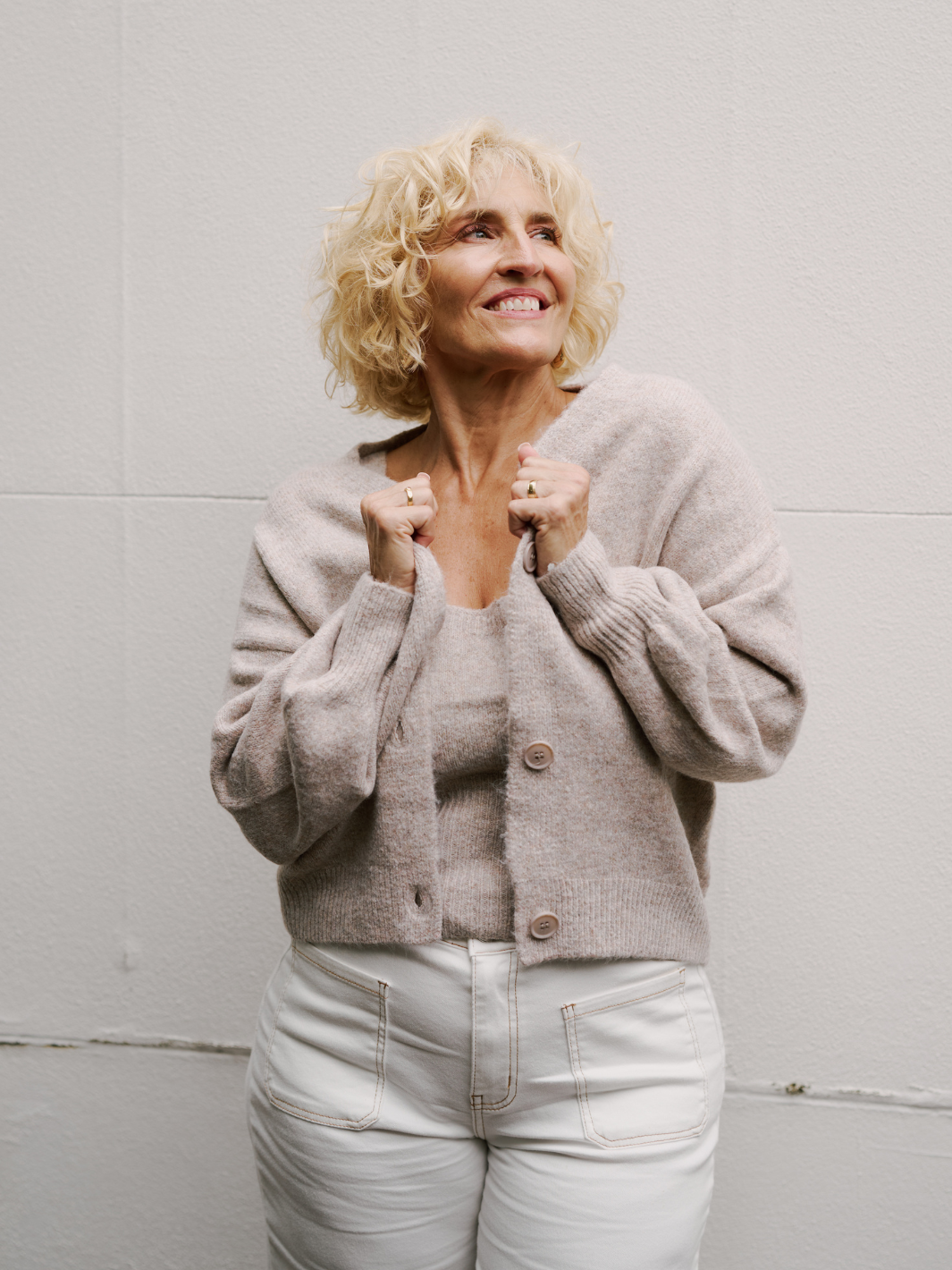 Beige Knit Cardi 2pc