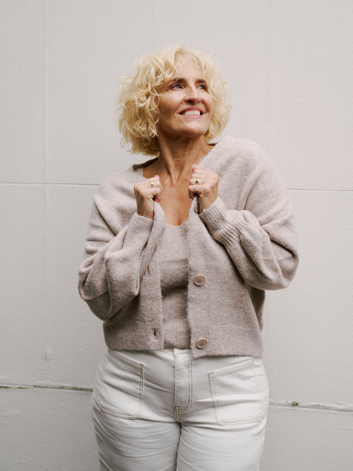 Beige Knit Cardi 2pc