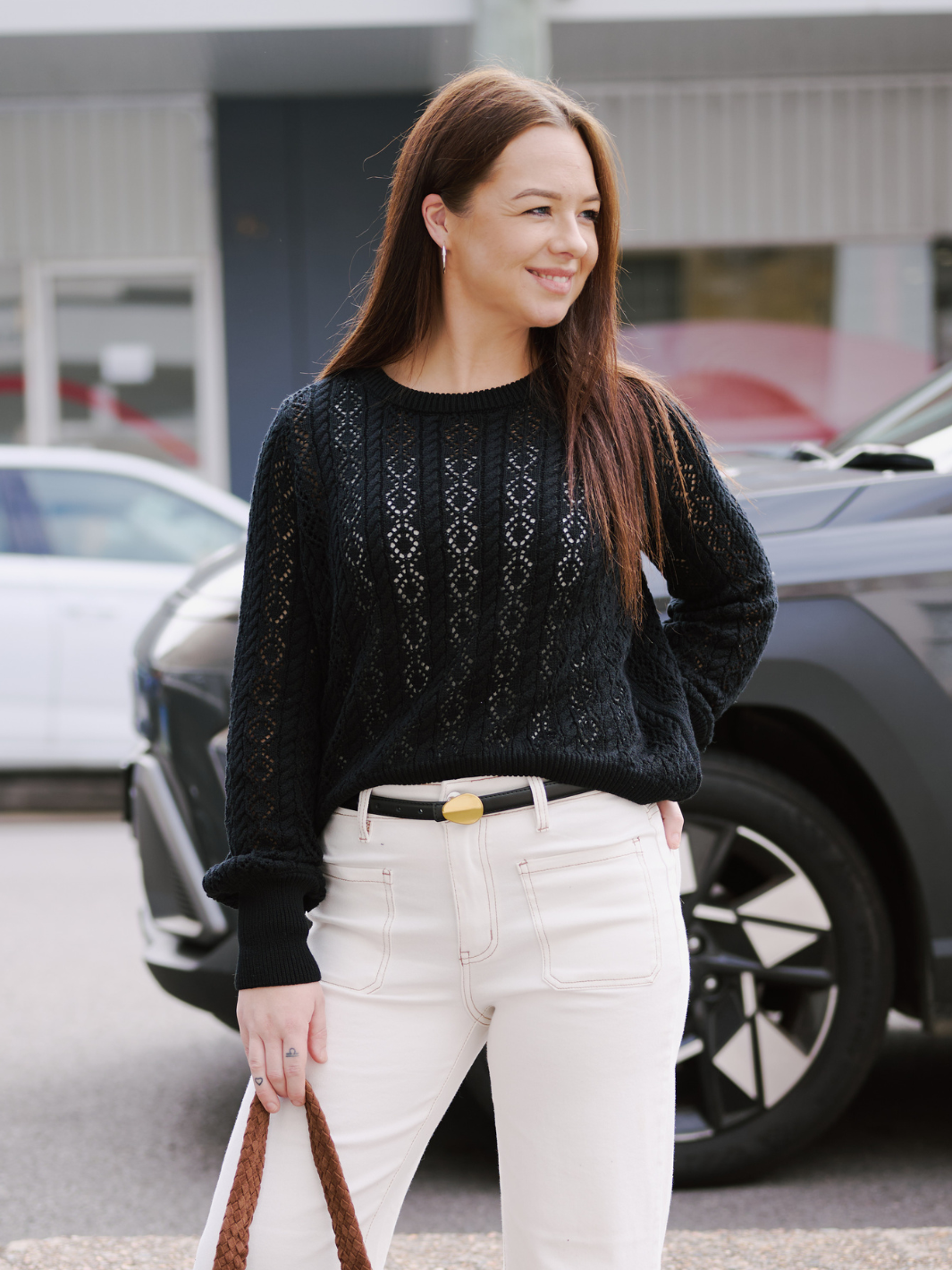 Black Callie Cotton Knit