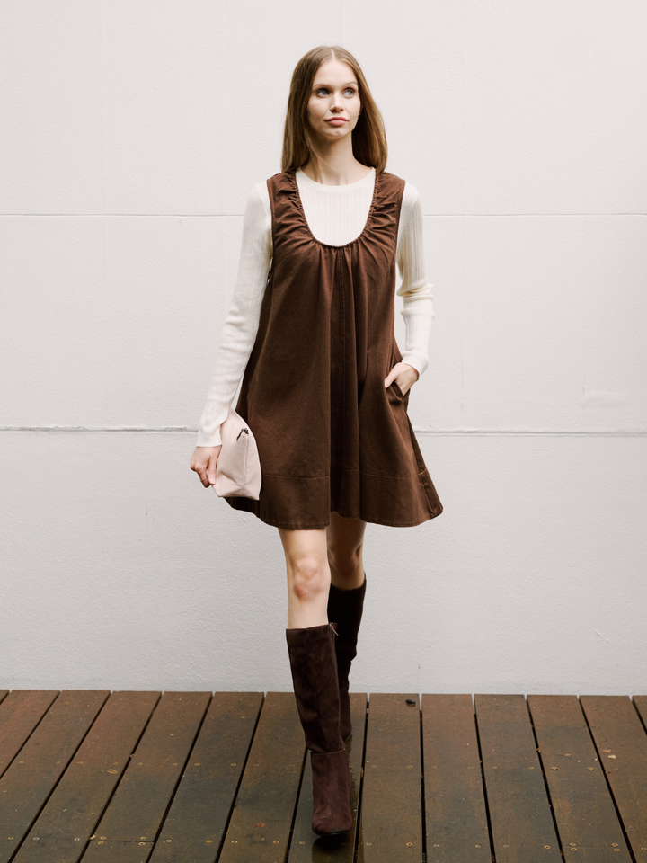 Choc Dress Ribbed LS Top