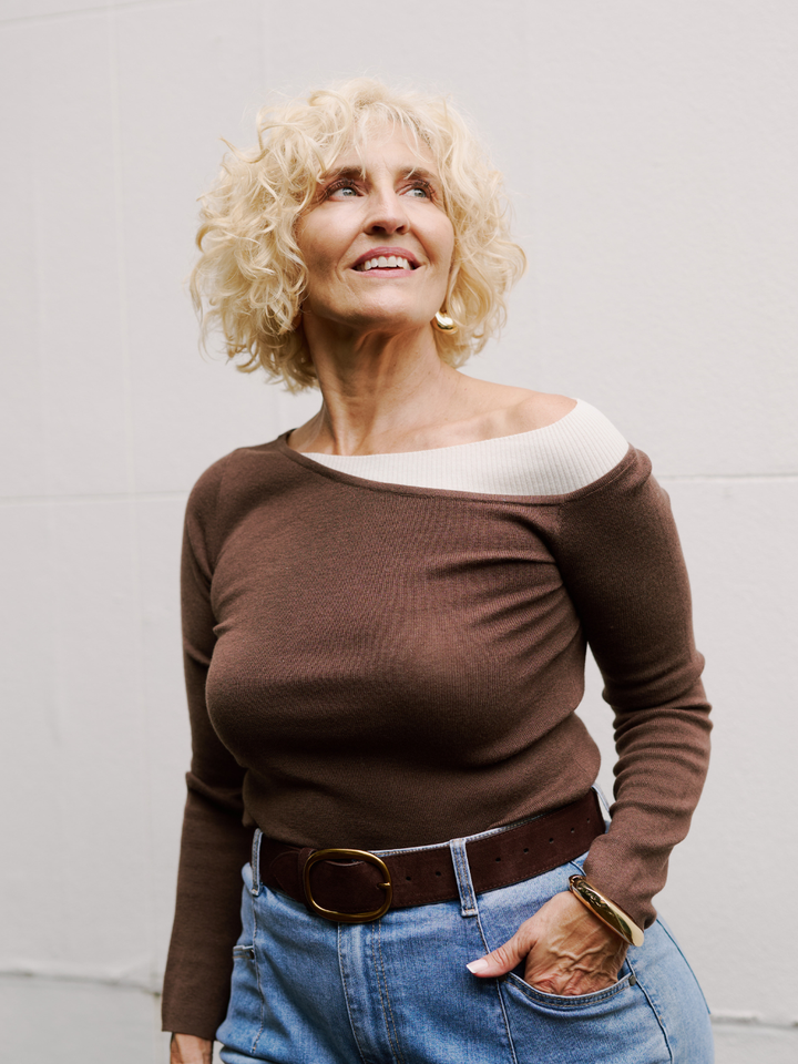 Choc Off-shoulder Knit