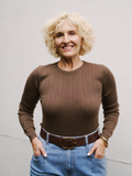 Choc Ribbed Ls Top