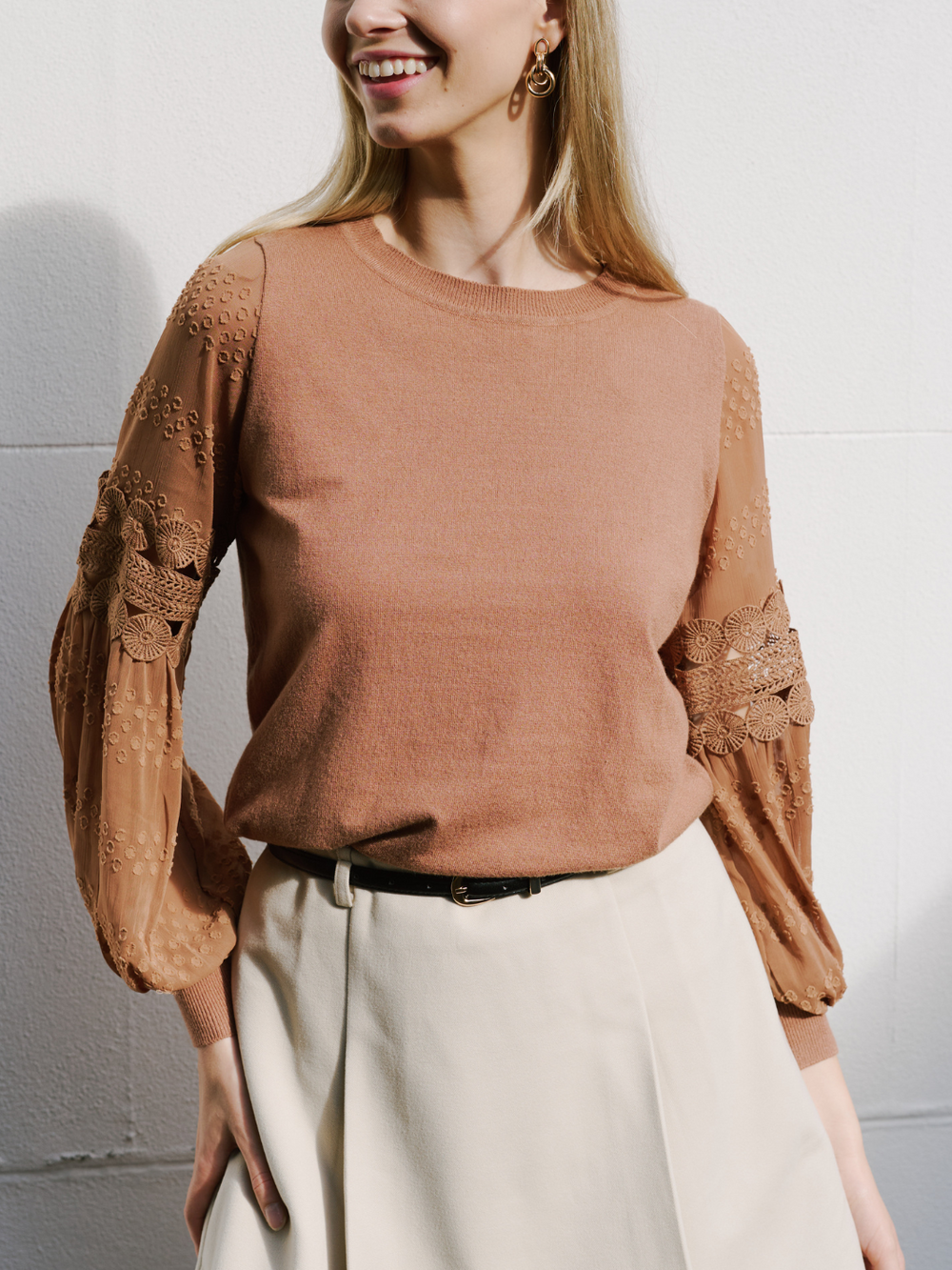 Choc Statement Sleeve Knit