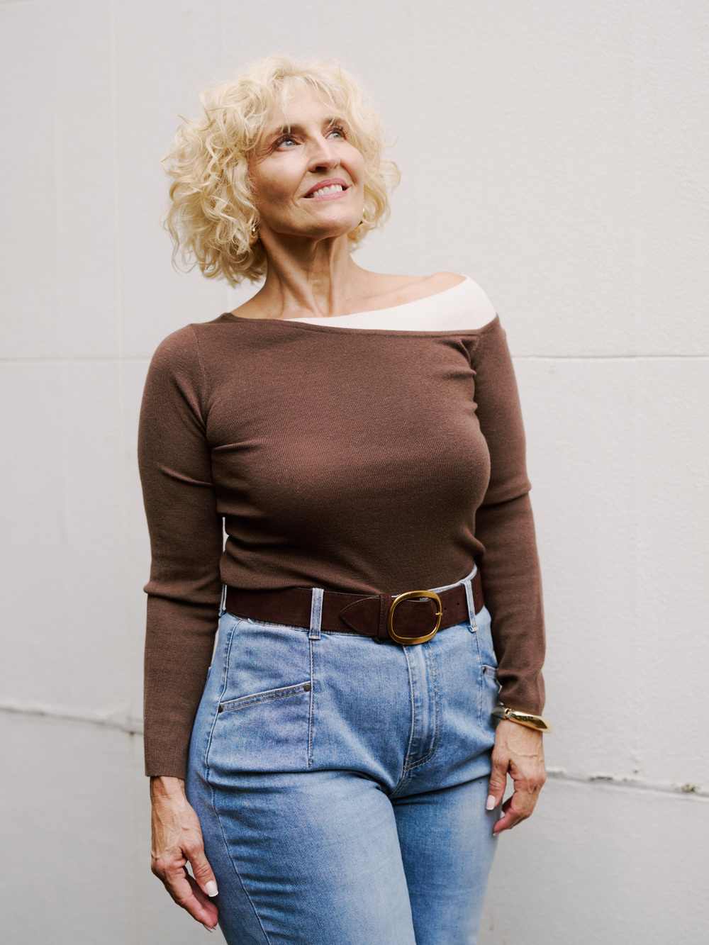 Free Size Choc Off-shoulder Knit