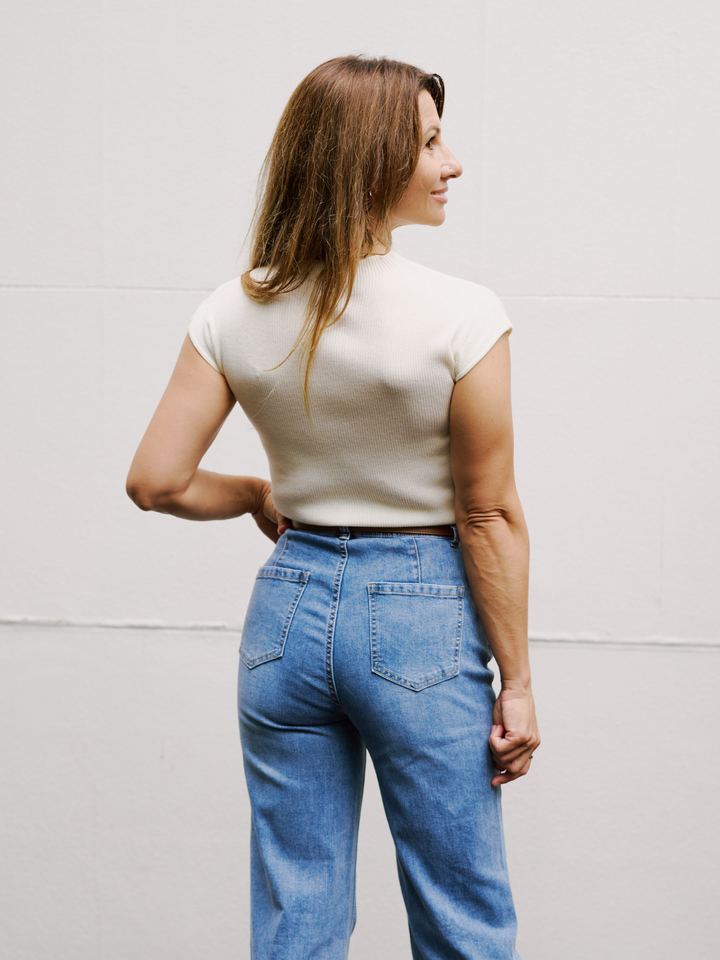 Free Size Cream High Neck Tank