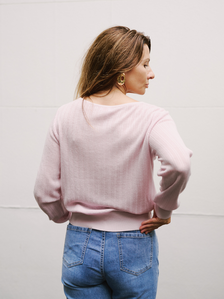 Long Sleeves Baby Pink Light Cardi