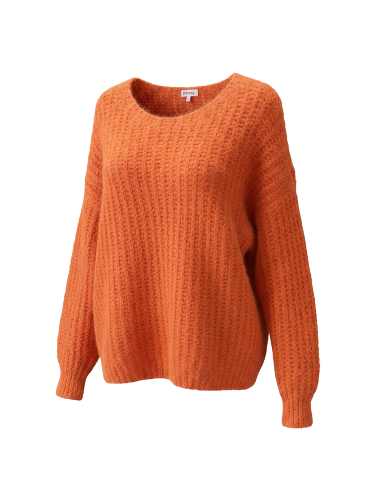 Orange Elara Fluffy Knit