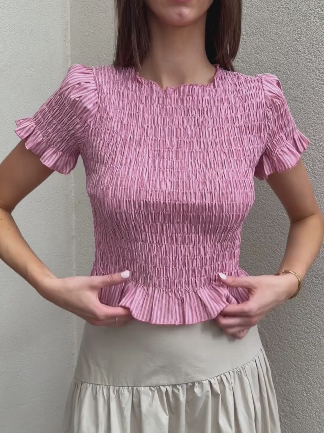 SAIDA SHIRRED TOP
