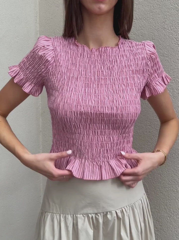 SAIDA SHIRRED TOP
