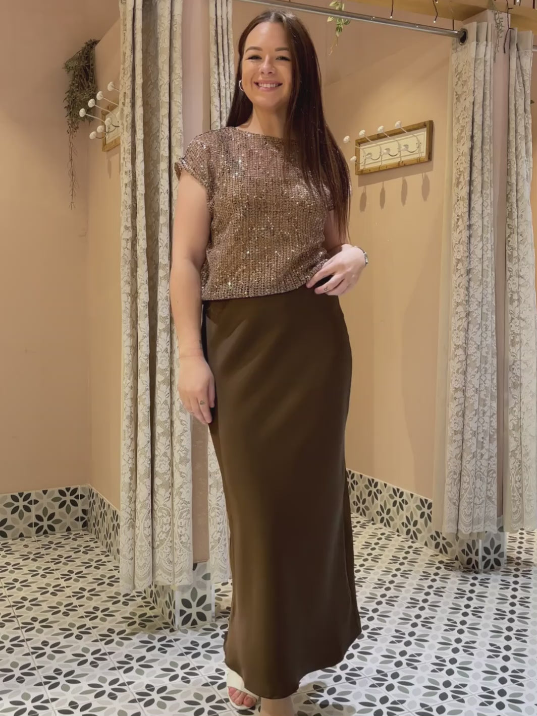 CAROLYN SATEEN SKIRT