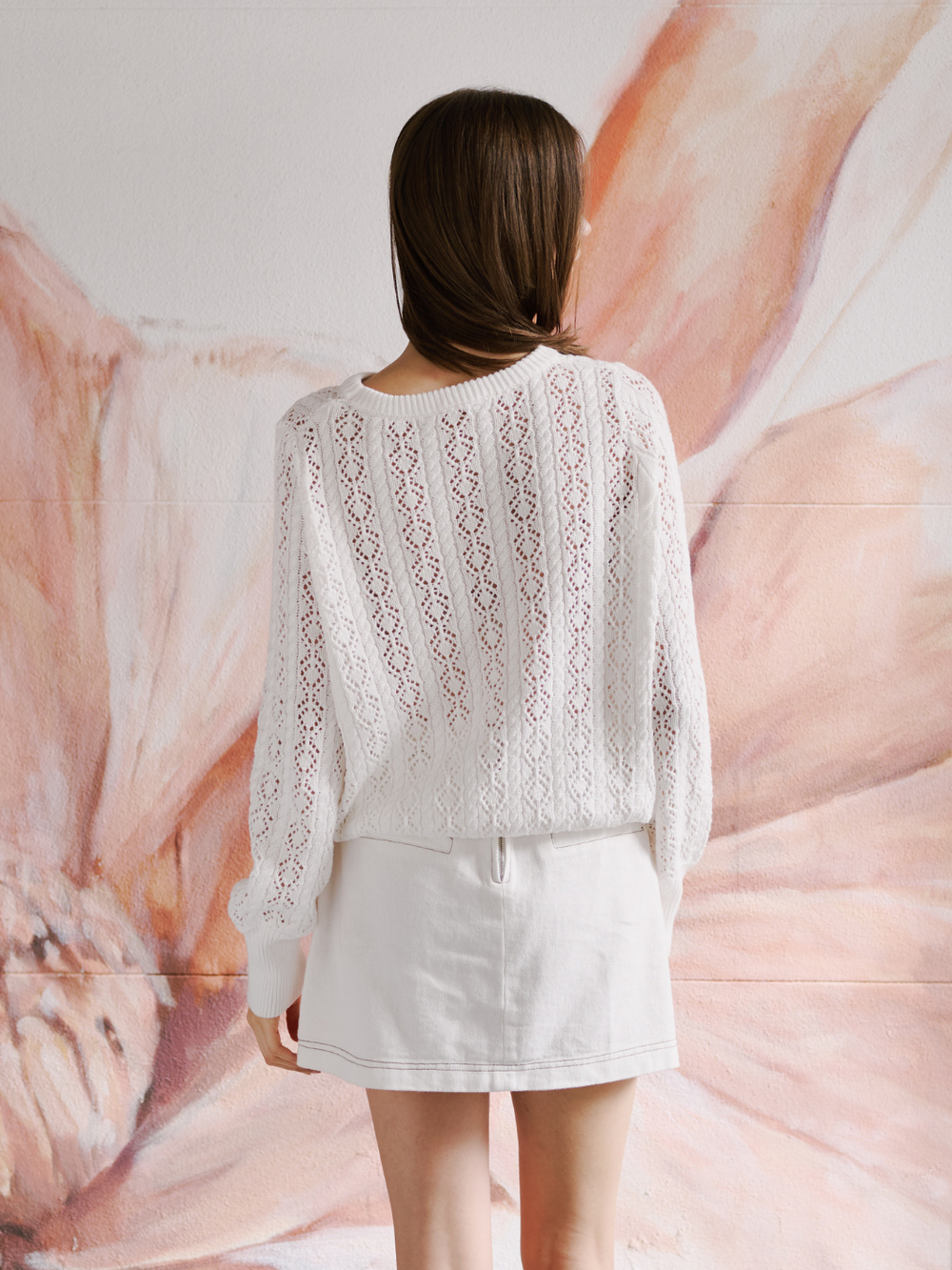 Small White Callie Cotton Knit