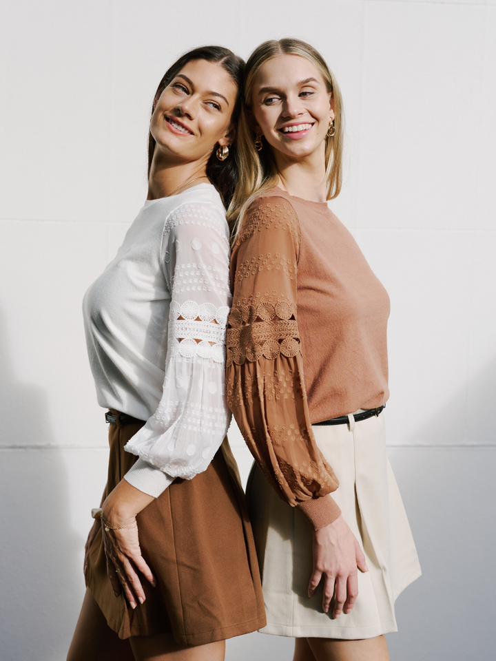 White Choc Statement Sleeve Knit