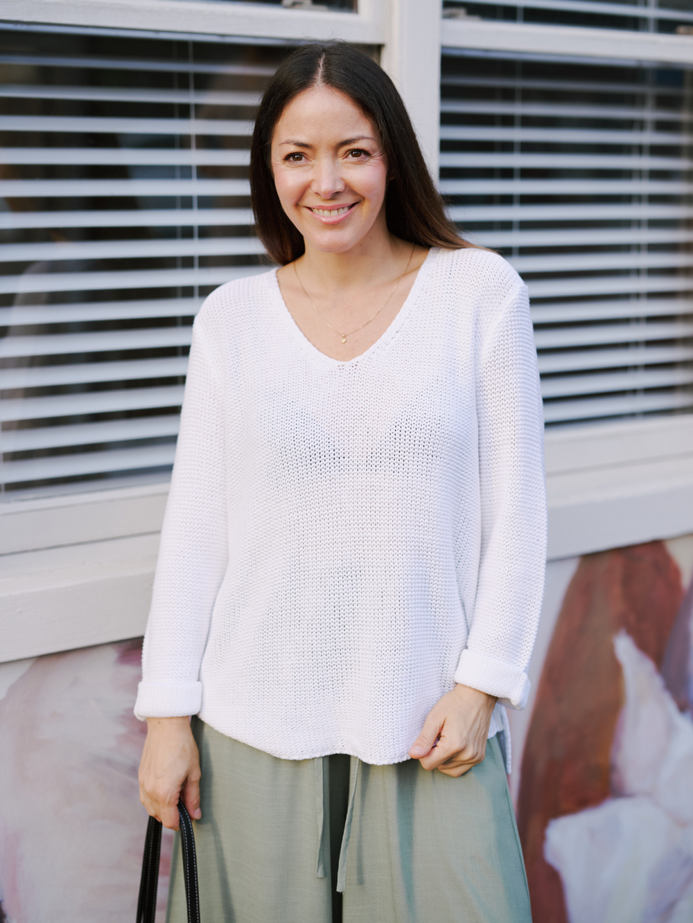 White Suki Knit